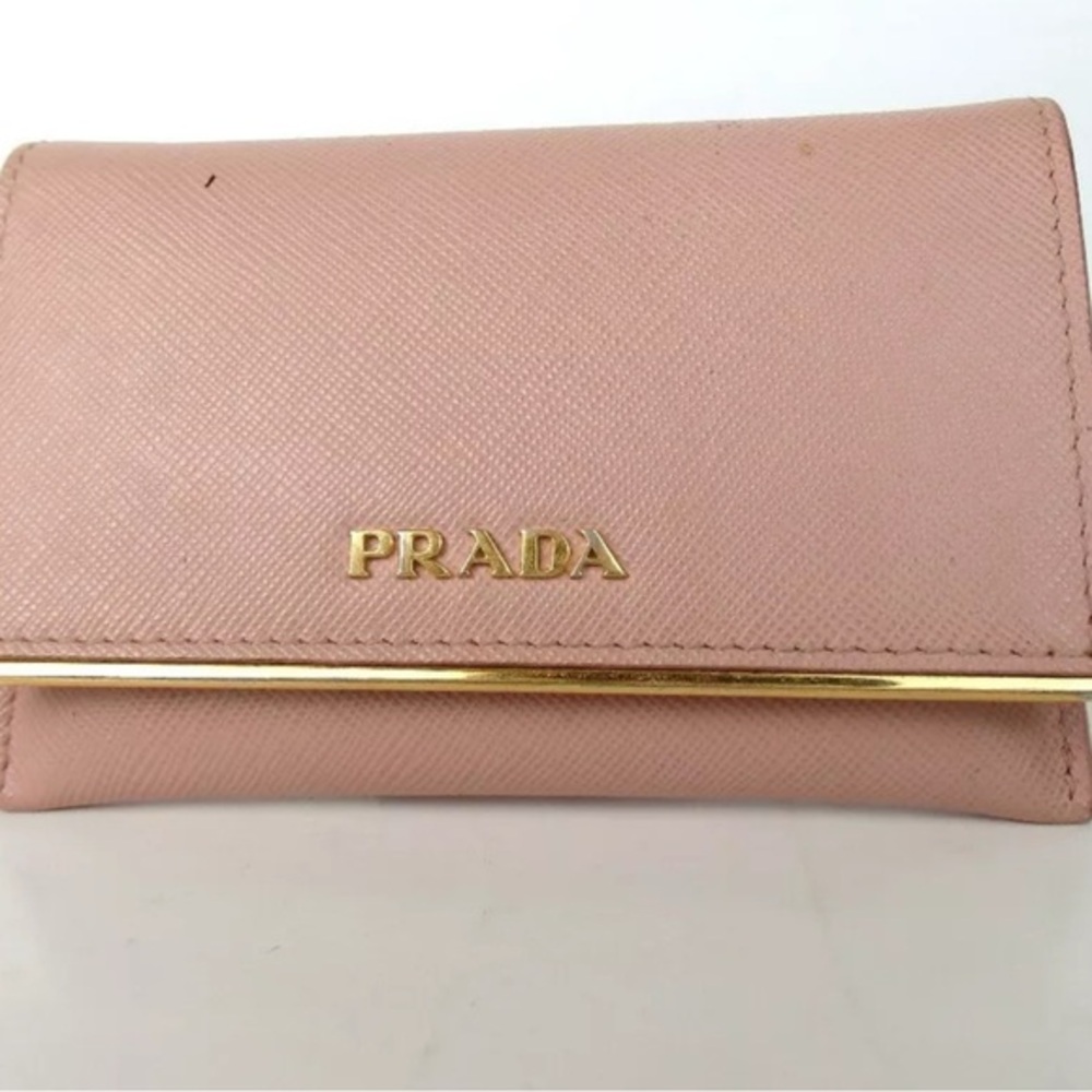 PRADA SAFFIANO LIGHT PINK COLOR NWOT COMPACT WALLET